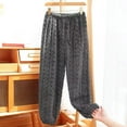thumbnail image 2 of Soft Fleece Pajama Pants Solid Color Sleepwear Elastic Waist Comfort Fit, 2 of 6