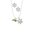 thumbnail image 2 of Delight Jewelry Silvertone Yellow School Bus Side Silver tone Snowflake Charm Necklace and Stud Earrings, 2 of 4
