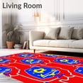 thumbnail image 2 of ODIKA 6'x9' Machine Washable Non-Slip Area Rug, Playful Letterland Pathways with Interactive Train Routes and ABC Symbols High Traffic Rug, Red, 695125, 2 of 5