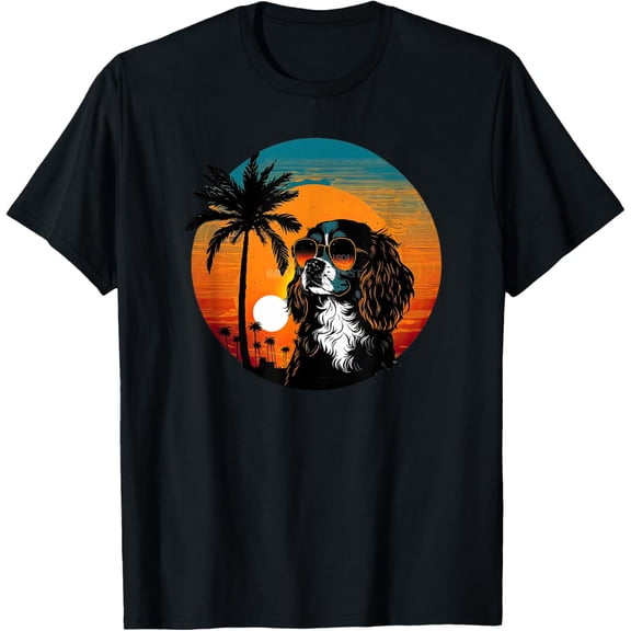 Funny Cavalier King Charles Spaniel Cute Cool Sunglasses T-Shirt