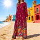thumbnail image 4 of Vestido con Cuello Redondo de Manga Larga de Gasa Impreso para las Mujeres, Moda de Verano de Primavera Informal Y Elegante, 4 of 5