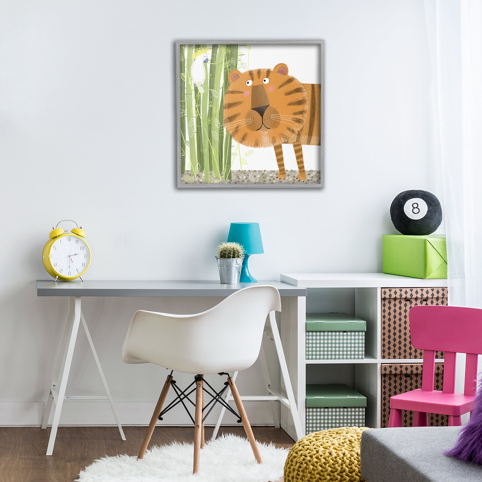 Stupell Industries Bamboo Trees & Tiger Gray Framed Giclee Art, design by Carla Daly
