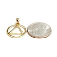 thumbnail image 3 of New 14k yellow Gold Alcoholics Anonymous circle triangle AA Symbol Pendant 2g, 3 of 12
