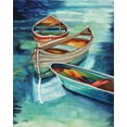 thumbnail image 2 of Medley, Elizabeth 20x24 White Modern Wood Framed Museum Art Print Titled - Docked Rowboats I, 2 of 4