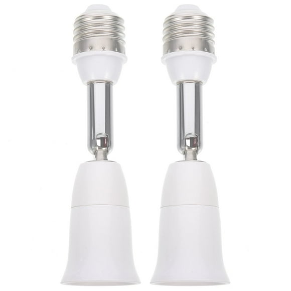 2pcs Flexible Light Bulb Lamp Socket Adapter Extender Adjustable Bulb Socket Extension(E27-E27)