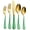 Green & Gold, variant on 20-Piece Black & Gold Silverware Set, 18/0 Stainless Steel Colorful Handle Flatware Set, Service for 4, Modern Cutlery Set Includes Dinner Knives Forks Spoons, Mirror Polished, Dishwasher Safe