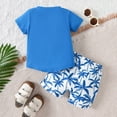 thumbnail image 4 of LUOGENLI Toddler Boys Girls Short Sleeve Cartoon Prints T Shirt Pullover Tops Shorts Outfits Outfits for Boys 2025 under 20 Blue 2-3 Years, 4 of 6