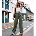 thumbnail image 4 of Pants for Women. MesaSe Women's high-waisted overalls Broadleg casual pants 6 pocket army pants, 4 of 7