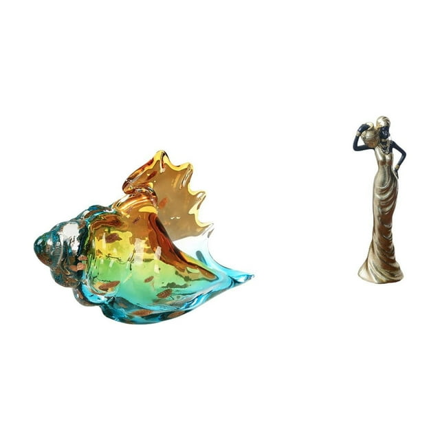 Figura De Caracola De Cristal, Decoración Artística De Animales Marinos, Estatua Artesanal, Adorno Y Escultura Africana, Estatua De Dama Tribal Vintage, Figura Decorativa Para El Hogar, La