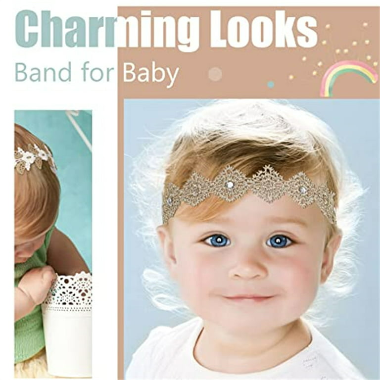 1/2/4/6/8/10/12/20/30/40/50/100Pieces Baby Princess Headband Stretch Lace  Baby Full Moon Tiara Wedding Flower Girl Accessories Photography Company  Prop Wedding Party Hair Accessories 