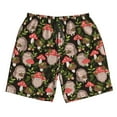 thumbnail image 2 of KLL Edgehog and Mushrooms Men's Casual Summer Beach Shorts Hawaiian Shorts with Pockets-Medium, 2 of 6