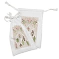 thumbnail image 2 of Birdhouse Fabric Pouch Set of 2, Pastel Tone Nests Floral Ornaments Covered in Snow, Small Drawstring Bag for Toiletries Masks and Favors, 9" x 6", Multicolor, by Ambesonne, 2 of 2