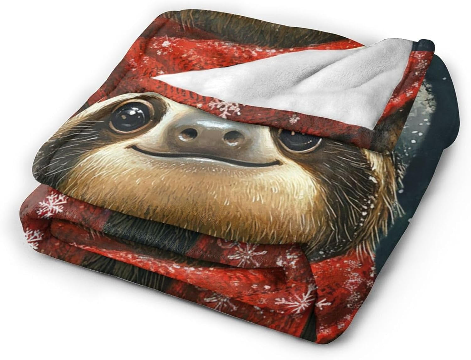 Christmas Sloth Blanket Soft Cozy Cute Sloth Plush Throw Blanket Warm Sloth Flannel Fleece Bedding Stuff Animal Decor Blanket Gifts for Sloth Lover Girls Boys Kids Adults Women Bed Travel 50"x60"