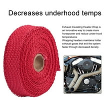 2.5CM 5M Fiberglass Exhaust Header Pipe Heat Wrap Tape, Exhaust Insulation Wrap Kit with 4 Ties, Ideal for Car, Truck, Motorcycle, and Vehicle Heat Protection