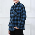 thumbnail image 5 of APEXFWDT Boys' Plaid Button-Down Shirt Collared Long Sleeve Top with Pockets, Casual Kids' Wear, 5 of 9