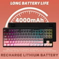 thumbnail image 6 of ZIYOU LANG M87 80% Wireless Gaming Keyboard,87 Keys TKL Mechanical Feeling SA PBT Keyboard, Bluetooth 5.0/2.4Ghz Dual Mode Pc Gaming Keyboards for Silent Office/Gaming(Blackpink), 6 of 8