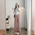 thumbnail image 1 of Pantalones de primavera y verano Bubble Milk fu, pantalones holgados de fregona para mujer, pantalones casuales rectos de moda que combinan con todo, 1 of 4
