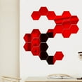 thumbnail image 2 of 36 piezas de pegatinas de pared de acrílico extraíbles con forma de espejo, pegatinas hexagonales para espejos, pegatinas de azulejos, pegatinas de espejo de panal de miel para decoración del hogar,, 2 of 5