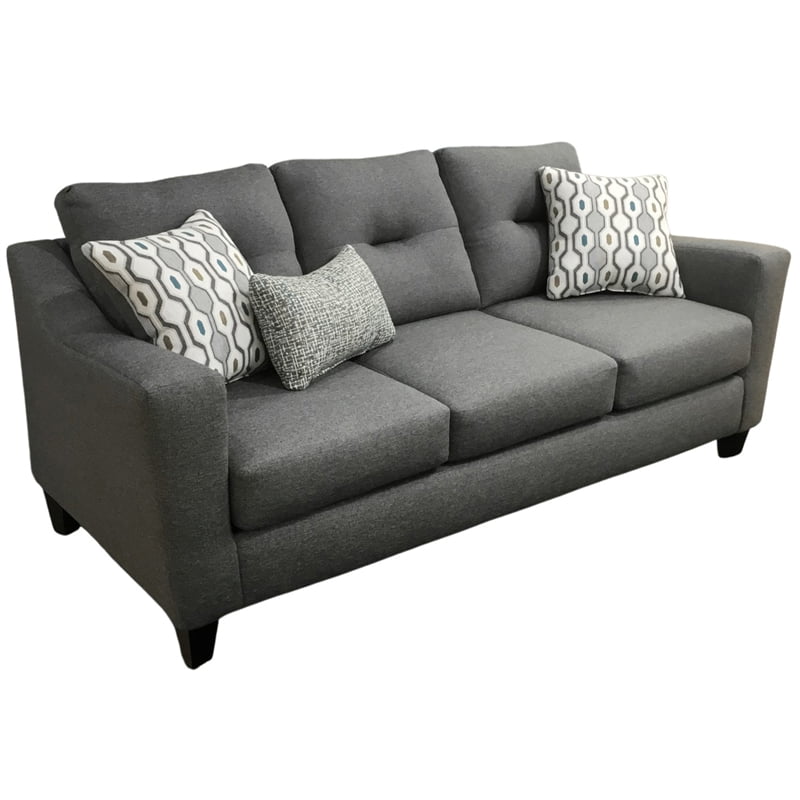 Southern Home Furnishings Max Pepper Polypropylene Sofa in Gray