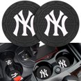 thumbnail image 1 of Posavasos para portavasos de coche, 2 unidades, posavasos para aficionados al béisbol de los Yankees de Nueva York, alfombrilla antideslizante para bebidas, accesorios interiores, Yankees de Nueva Yor, 1 of 1