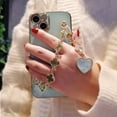 thumbnail image 5 of Lucky Bracelet Four-Leaf Clover Phone case with Love Pendant, Ladies Love it, Lady Design, for iPhone 15 14 13 12 11 Pro Max Mini XS XR X 7 8 SE Phone Case (Green,iPhone 14), 5 of 8