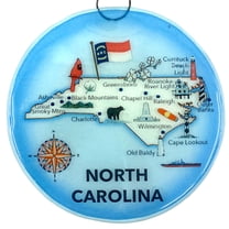 Ruth's Ethical Goods North Carolina State Map Christmas Tree Ornament - Art Glass Light Catcher
