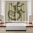thumbnail image 2 of Ambesonne Colorful Kitchen Curtains, Lizard Pattern, 55"x45", Green Tan, 2 of 3