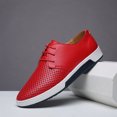 thumbnail image 1 of Zapatos casuales de tabla para hombre, zapatos de moda de gran tamaño con agujeros, zapatos para hombre, zapatos de una sola capa con agujeros, zapatos de cuero perforado para hombre, estilo masculino, 1 of 6