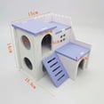 thumbnail image 5 of Walbest Walbest Wooden Hamster House,3 Color Compound Dual-Layer Villa Design with Exercise Bridge Funny Living Hut Nest Toy for Small Animals Like Dwarf Hamster and Mouse, 5 of 7