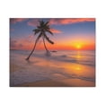 thumbnail image 5 of Sunset Beach With Palm Trees Ocean Canvas Wall Art for Home Decor Ready-to-Hang, 5 of 18