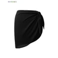 thumbnail image 2 of BadPiggies Women's Short Sarongs Beach Wrap Sheer Chiffon Cover Ups Swimwear Bikini Wraps for Skirt Scarf Pareo (Black), 2 of 4