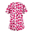 thumbnail image 5 of Valentine Day Scrub Tops for Woman V Neck Nursing Love Heart Print Plus Size Scrubs Short Sleeve Quick Dry Cute Scrub Tops with Pockets Light pink M, 5 of 5