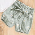thumbnail image 4 of mgoYE Baby Girl Clothes 6-9 Months Newborn Infant Girl Clothes Rib Knit Romper Daisy Print Shorts Headband Baby Summer Clothes 0 3 6 12 18 24 Months(Green,12-18 Months), 4 of 7