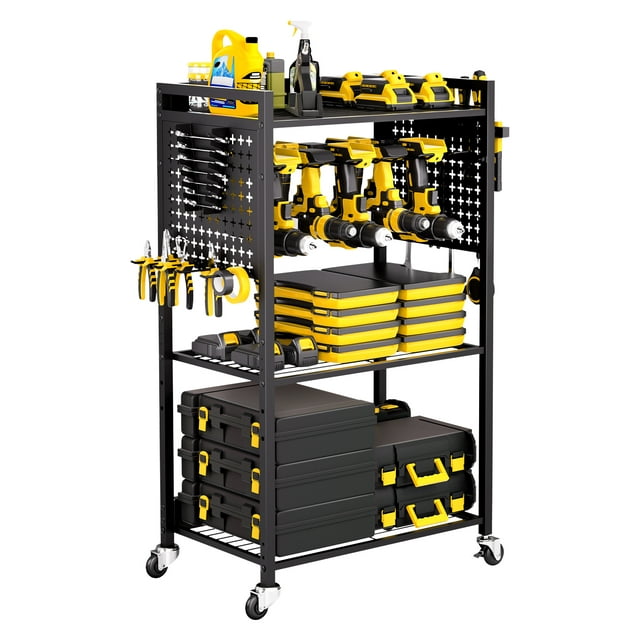 VEVOR - Carrito organizador de herramientas de 4 niveles con ruedas, 150 lb, para taller