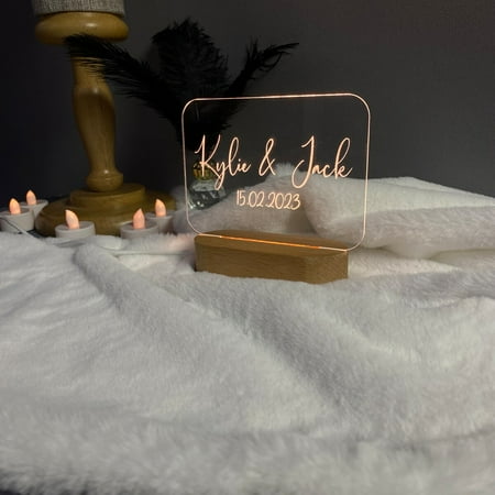 

Custom Night Light as Valentines Day Gift - Anniversary gift - Romantic gift for couple - Gift for Him - Names And Date - Engagement Gift
