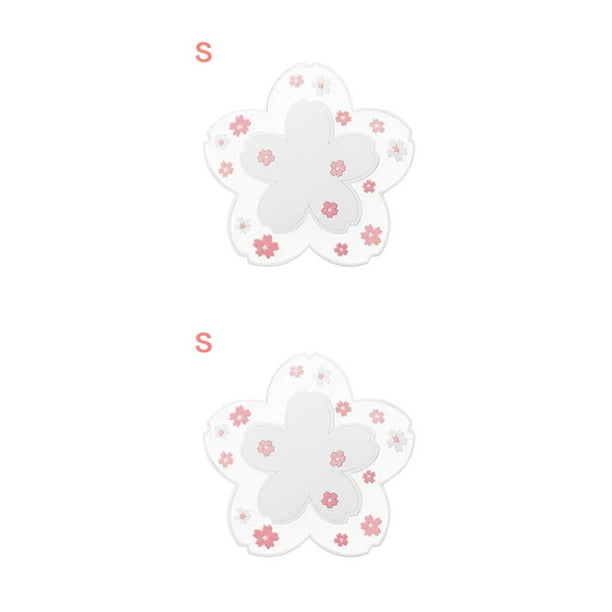 Monstrate Cute Cherry Blossom Pink Cup Pad Flower Teacup Holder Mat Antideslizante Bebida Resistente al calor Blanco S 2piezas Monstrate CBP022217
