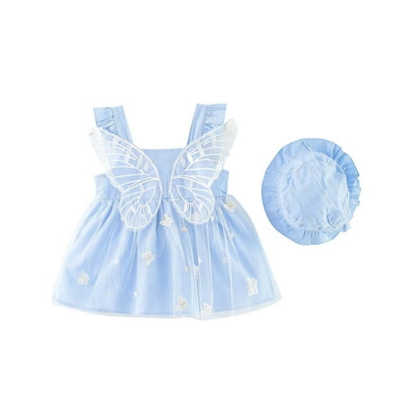 

Penkiiy Toddler Girls Dress Summer Mesh Splicing Princess Dress Sleeveless Tank Dress + Easter Dresses for Toddler Girls 1-2 Years Blue 2023 Summer Deal