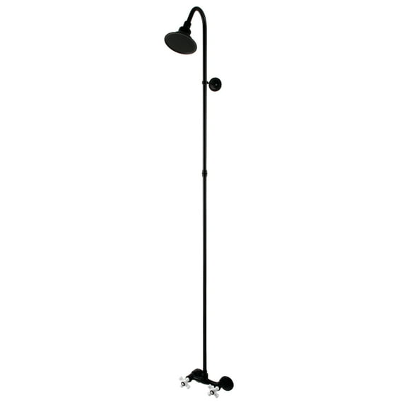 Kingston Brass CCK2130PX Vintage Wall Mount Shower Combo, Matte Black