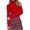 Red, variant on Women's Knitted High Neck Pullover Sweater â Long Sleeve Striped Turtleneck, Soft Warm Cozy Casual for Cold Weather Comfort