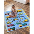 thumbnail image 2 of Construction Aircrafts Trucks Cars Blue Blanket Print Soft Lightweight Warm Cozy Plush for Bedroom Bedding Couch Novelty Gift Universal S 40 * 50 in for Kids/Child, 2 of 6