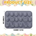 thumbnail image 2 of Easter Silicone Chocolate Mold 18 Cavity Bunny Egg Rabbit Basket Shapes, Food Grade Non Stick Candy Mold for Baking Chocolate Jelly Fondant DIY Treats, Heat Resistant Grey Mold, 2 of 9