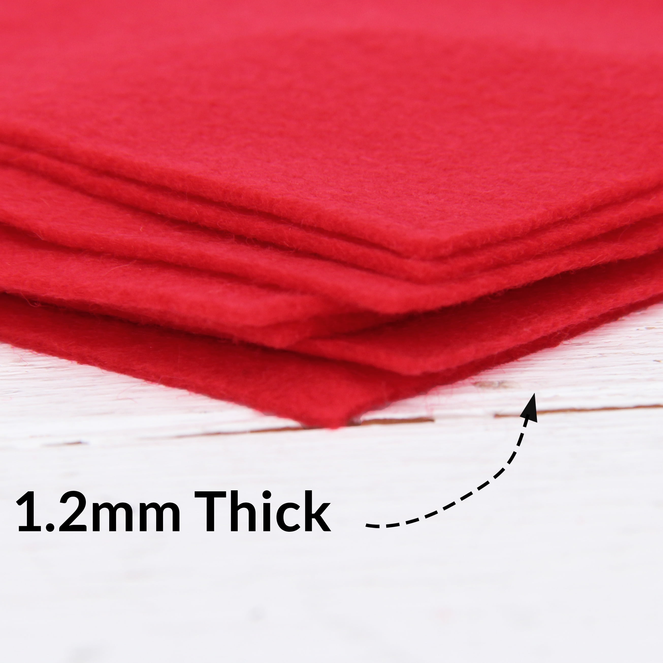 Threadart Premium Felt Roll - 12" x 10yd | Soft Wool-Like Feel | 1.2mm Thick for DIY Crafts, Sewing, Crafting Projects | Compatible with Cricut Maker | Red