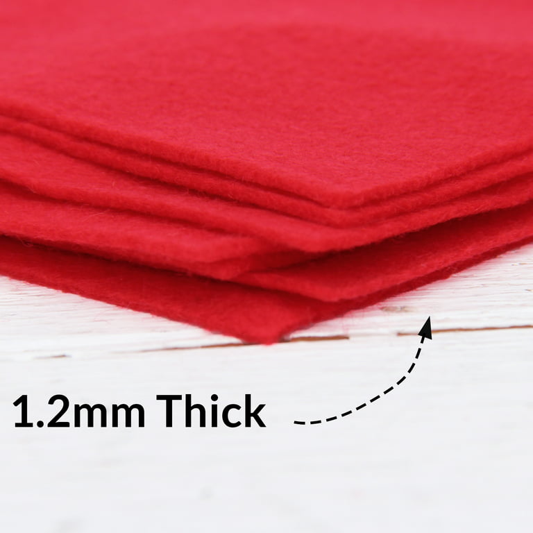 Threadart Premium Felt By the Yard - 36 Wide - Red, Soft Wool-Like Feel, 1.2mm Thick for DIY Crafts, Sewing, Crafting Projects
