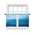 thumbnail image 2 of Abstract Art Sheer Curtains 54 Inches Long 2 Panels Ocean Waves Sky Blue Gradient Sea Painting Style Light Filtering Semi Sheer Window Curtains Drapes for Bedroom Living Room 52"x54", 2 of 7