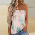 thumbnail image 2 of Basic Tank Tops for Women Women Pringting Strapless Bandeau Tank Casual Sleeveless Summer Vacation Loose Holiday Top Shirt Blouse Women Tanks Top Female Womens Tank Tops, 2 of 5