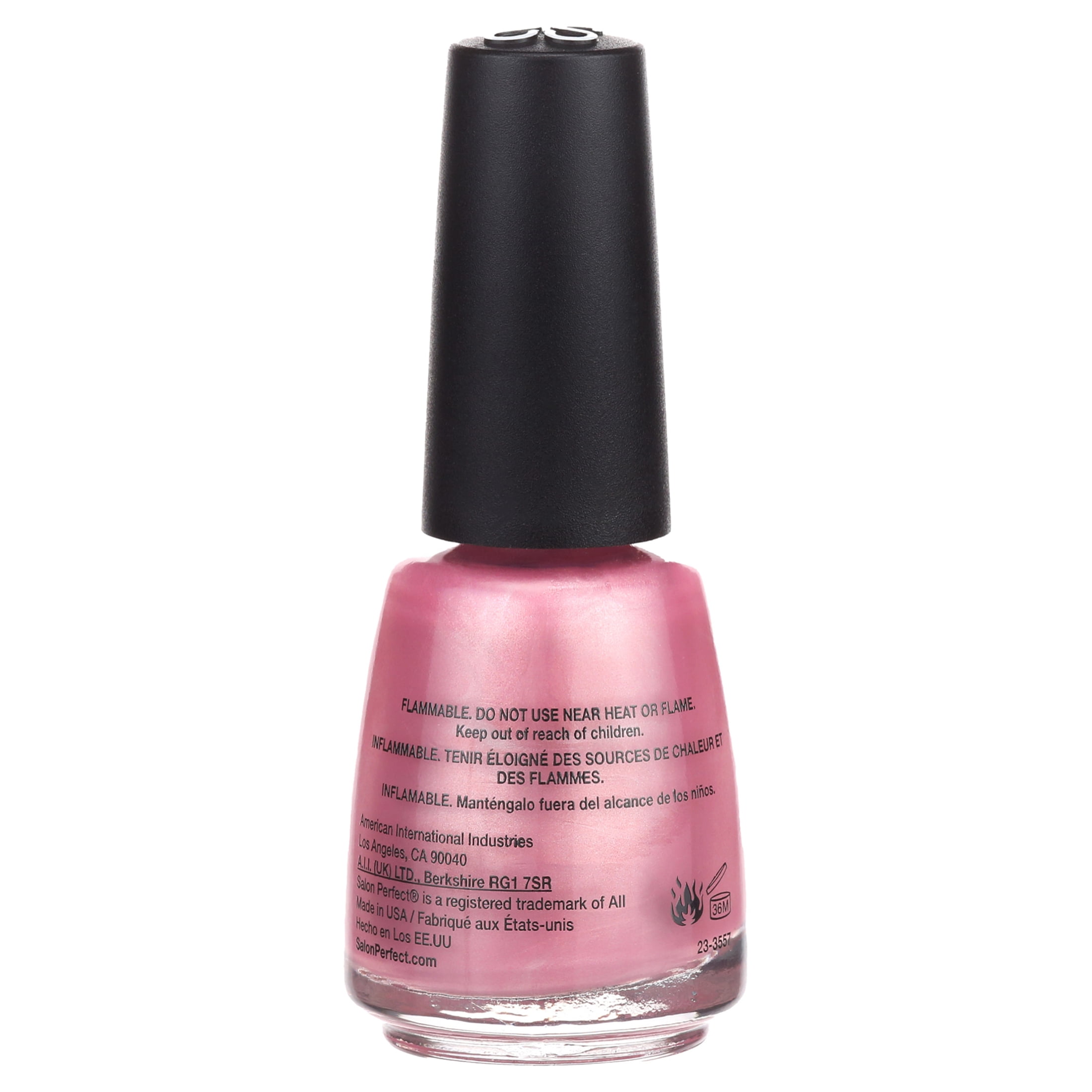 Salon Perfect Nail Polish, Pink Shimmer, Pearlie Pink 213, 0.5 fl oz