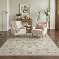 thumbnail image 3 of 2x7 Area Rugs for Hallway Machine Washable Non Slip Low Pile Runner, Floral Medallion Print Pattern Lightweight Indoor Carpet for Laundry Room, Bedroom, Bathroom, Blushed Oatmeal, 3 of 4