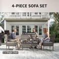 thumbnail image 4 of Outsunny 4 Piece Patio Furniture Set Rattan Outdoor Conversation Set, 4 of 10
