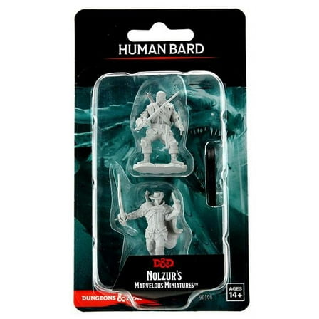 WizKids WZK90306 Dungeons & Dragons Nolzus Marvelous Unpainted - Human Bard Male W15 Miniature Game - 2 Count