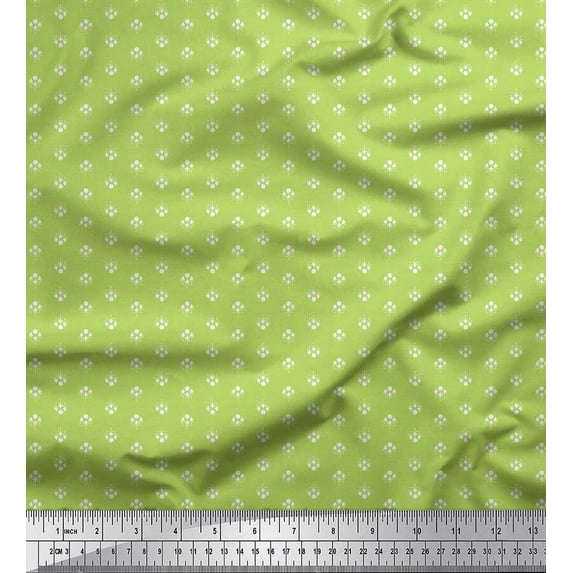 Soimoi Georgette Viscose Fabric Dot & Ikat Small Motif Shirting Print Fabric by The Yard 42 Inch Wide